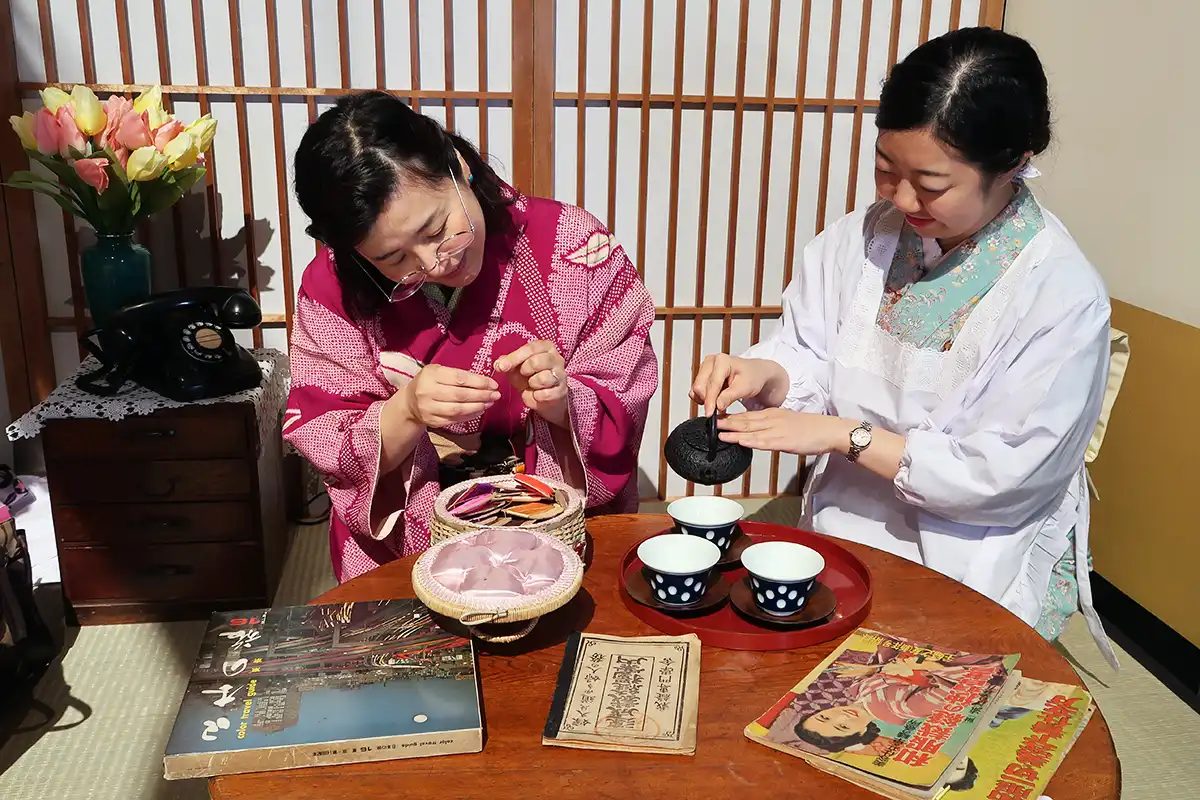 昭和レトロ体験コーナーでの着物写真