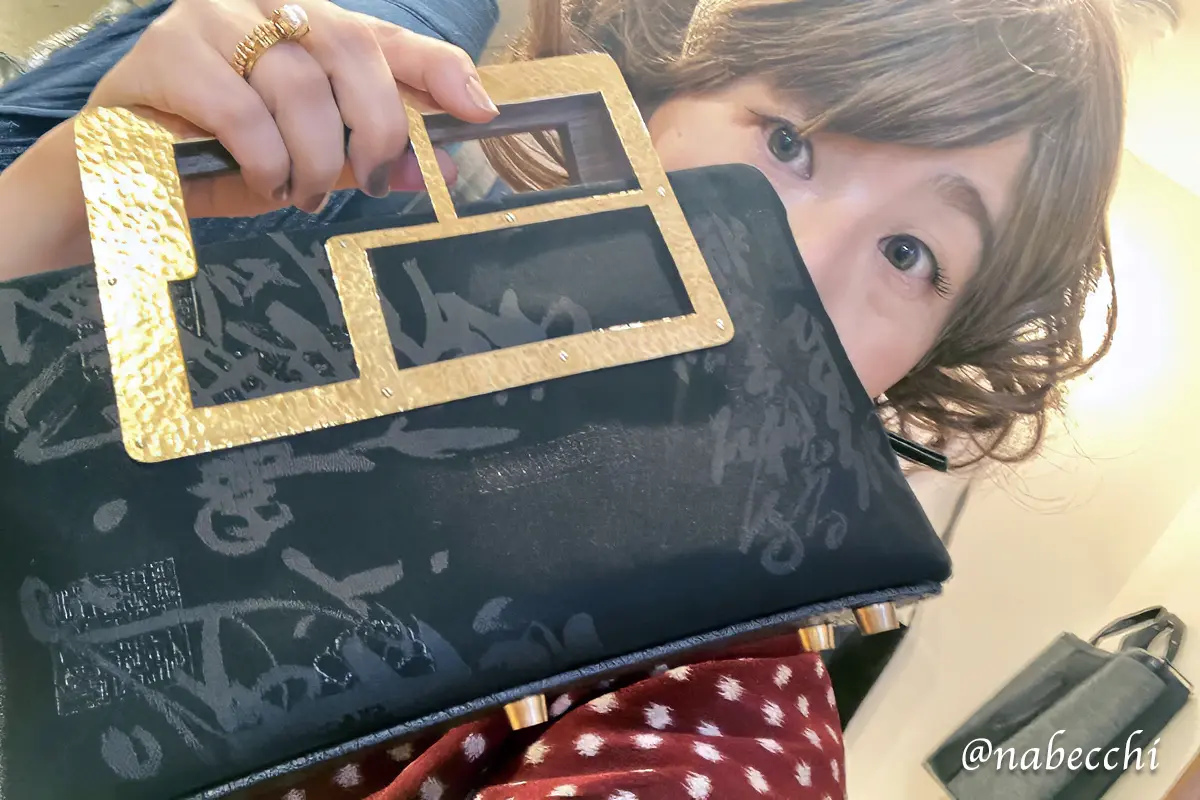 喪帯と真鍮ハンドルで仕立てたオーダー帯バッグ