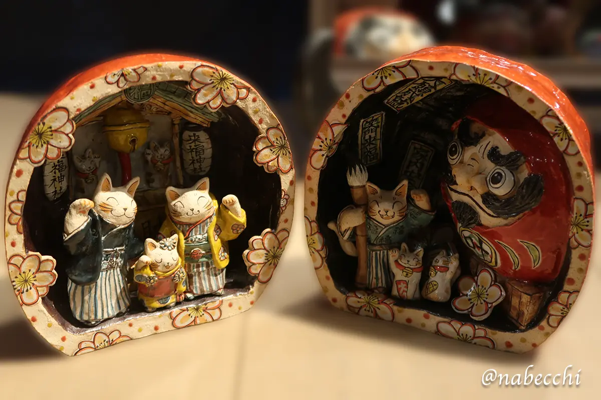 パロディ風の猫アート作品展示